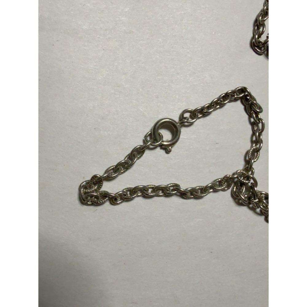T20255-Vintage Ankh Egyptian Key of Life Pendant Necklace Hammered Silver Tone - Picture 3 of 7